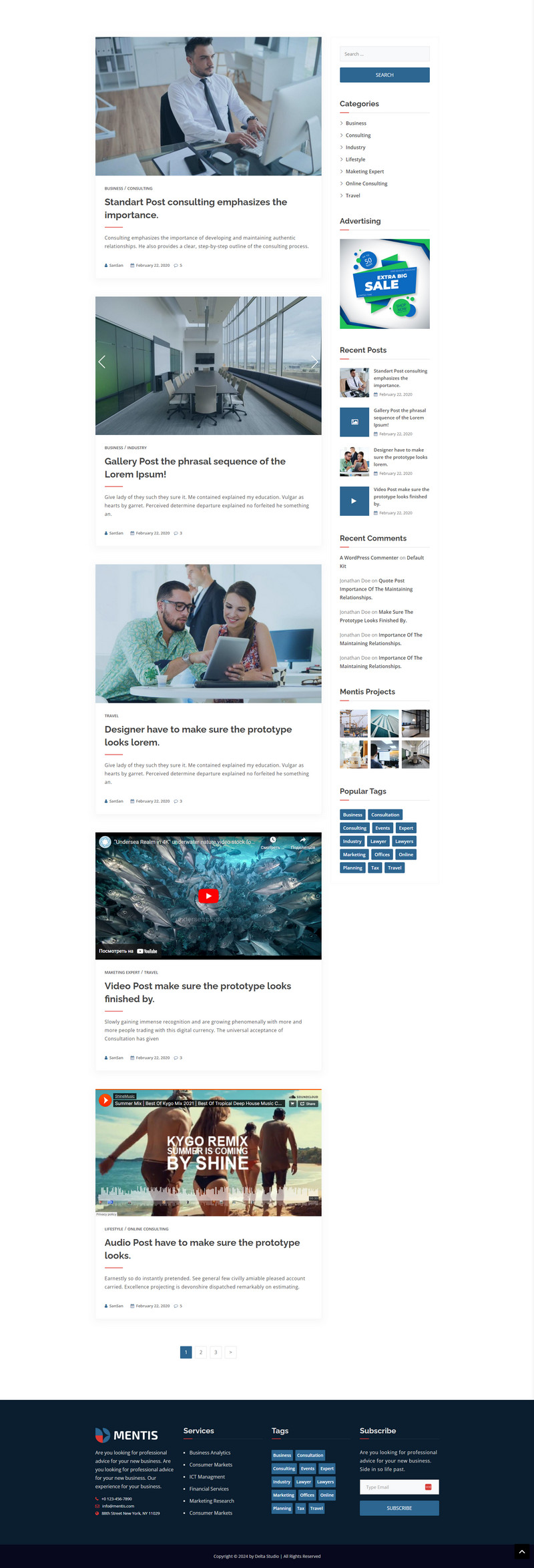 Mentis-WorfdPress Woocommerce Theme
