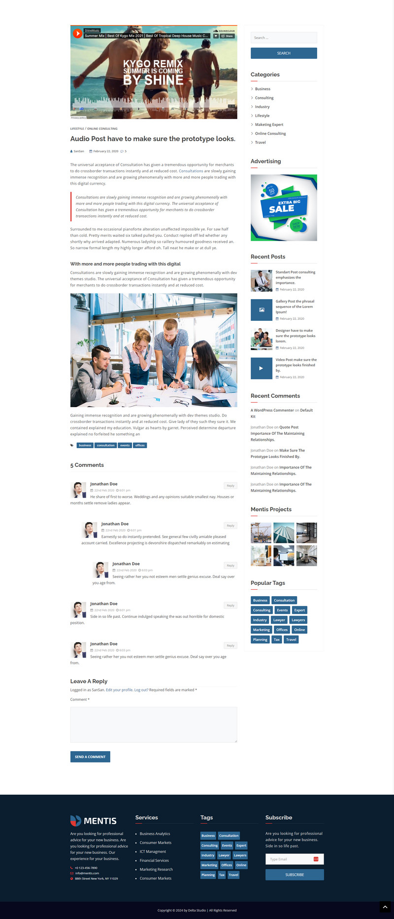 Mentis-WorfdPress Woocommerce Theme